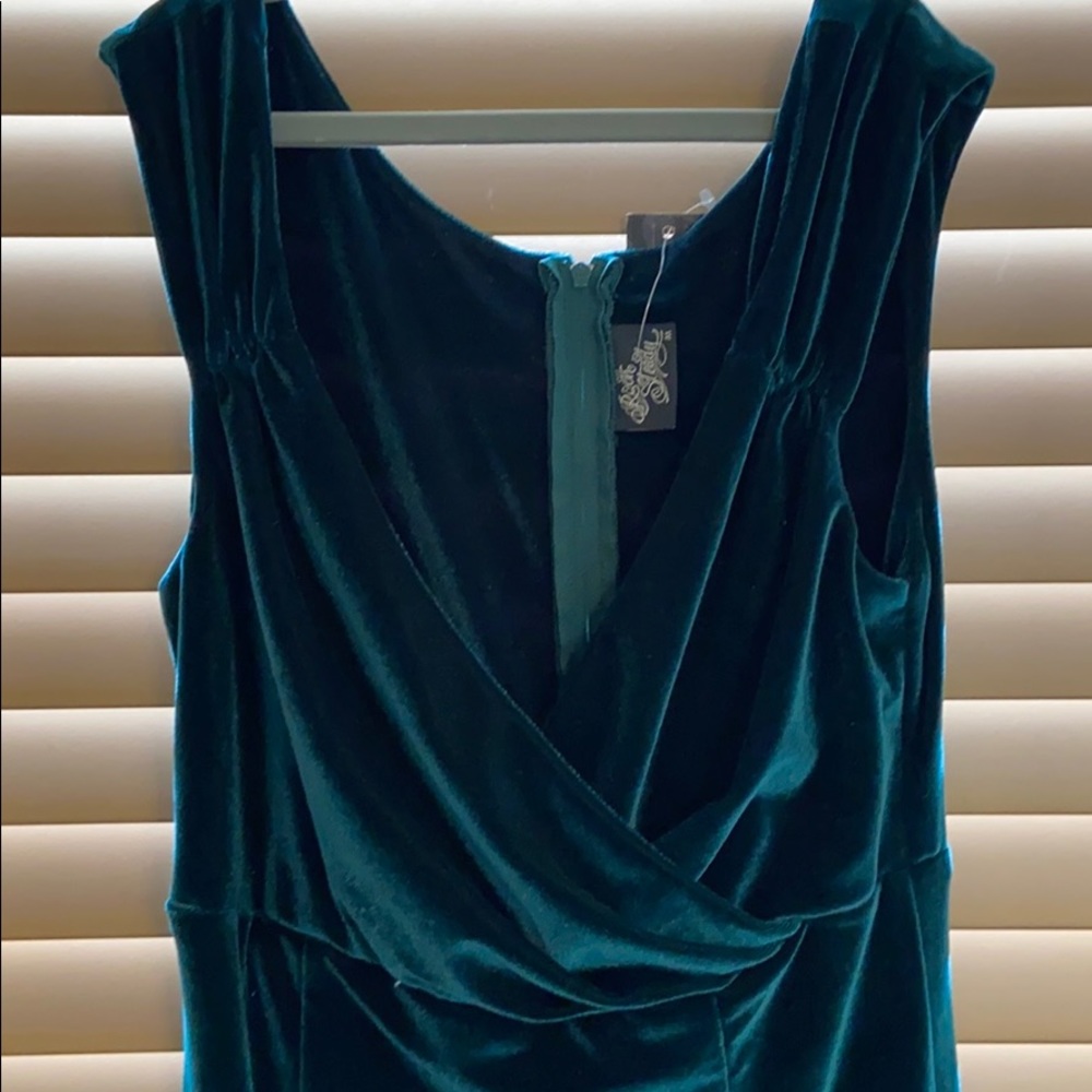 Hunter green velvet dress